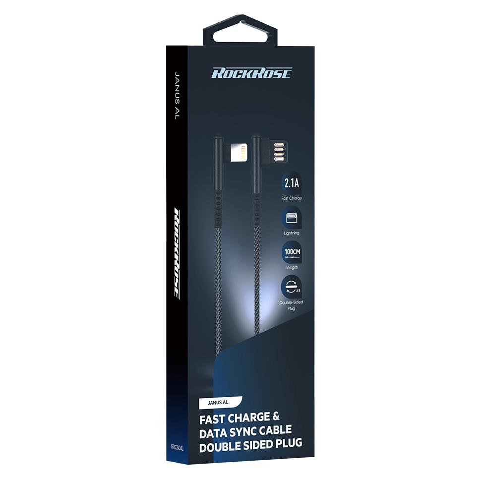 ROCKROSE καλώδιο USB σε Lightning Janus AL, 2.1A, 1m, μαύρο | eLabstore.gr ROCKROSE καλώδιο USB σε Lightning Janus AL, 2.1A, 1m, μαύρο - Image 6