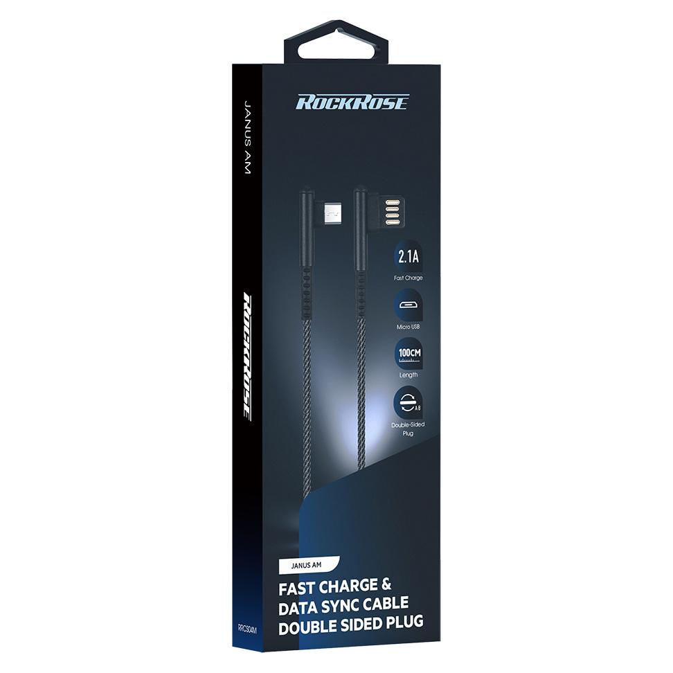 ROCKROSE καλώδιο USB σε Micro USB Janus AM, 2.1A, 1m, μαύρο | eLabstore.gr ROCKROSE καλώδιο USB σε Micro USB Janus AM, 2.1A, 1m, μαύρο - Image 6