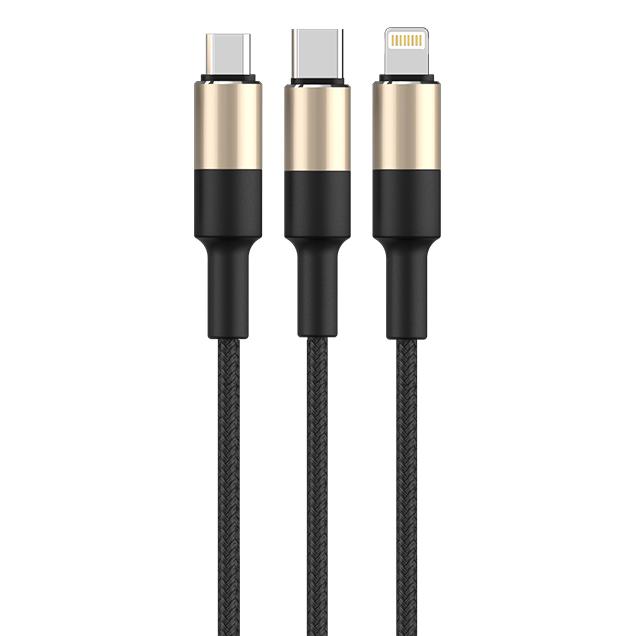 ROCKROSE καλώδιο USB σε Micro/Type-C/Lightning Acacia, 1m, χρυσό-μαύρο | eLabstore.gr ROCKROSE καλώδιο USB σε Micro/Type-C/Lightning Acacia, 1m, χρυσό-μαύρο | Αξεσουάρ κινητών | elabstore.gr