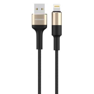 ROCKROSE καλώδιο USB σε Lightning Acacia AL, 2.4A 12W, 1m, χρυσό-μαύρο | Αξεσουάρ κινητών | elabstore.gr