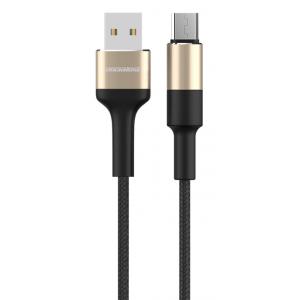 ROCKROSE καλώδιο USB σε Micro USB Acacia AM, 2.4A 12W, 1m, χρυσό-μαύρο | Αξεσουάρ κινητών | elabstore.gr