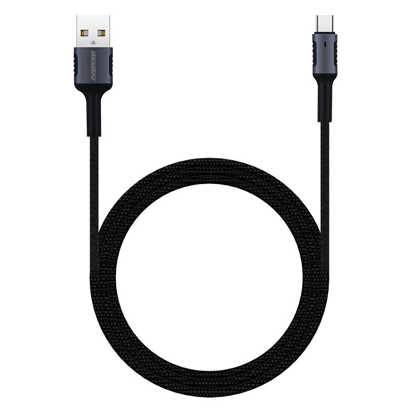 ROCKROSE καλώδιο USB σε USB Type-C Armour AC, 2.4A 15W, 1m, μαύρο-μπλε | eLabstore.gr ROCKROSE καλώδιο USB σε USB Type-C Armour AC, 2.4A 15W, 1m, μαύρο-μπλε | Αξεσουάρ κινητών | elabstore.gr