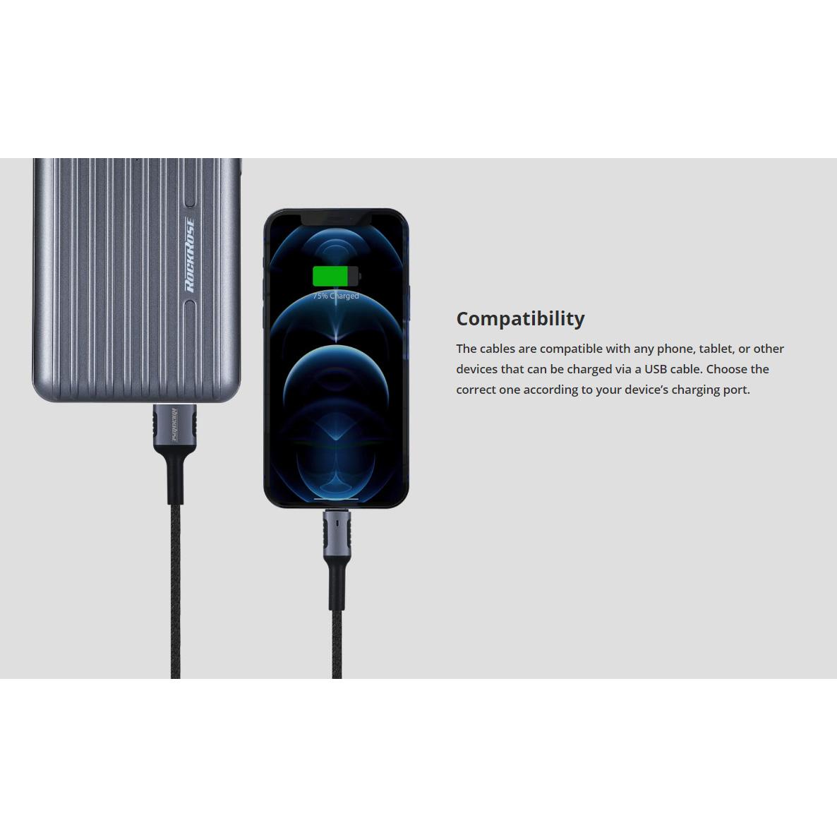 ROCKROSE καλώδιο USB σε USB Type-C Armour AC, 2.4A 15W, 1m, μαύρο-μπλε | eLabstore.gr ROCKROSE καλώδιο USB σε USB Type-C Armour AC, 2.4A 15W, 1m, μαύρο-μπλε | Αξεσουάρ κινητών | elabstore.gr