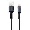 ROCKROSE καλώδιο USB σε Lightning Armour AL, 2.4A 12W, 1m, μαύρο-μπλε | Αξεσουάρ κινητών | elabstore.gr