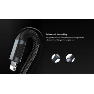 ROCKROSE καλώδιο USB σε Lightning Armour AL, 2.4A 12W, 1m, μαύρο-μπλε | Αξεσουάρ κινητών | elabstore.gr