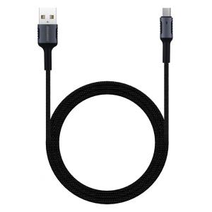 ROCKROSE καλώδιο USB σε Micro USB Armour AM, 2.4A 12W, 1m, μαύρο-μπλε | Αξεσουάρ κινητών | elabstore.gr