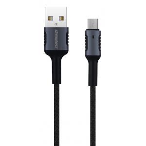 ROCKROSE καλώδιο USB σε Micro USB Armour AM, 2.4A 12W, 1m, μαύρο-μπλε | Αξεσουάρ κινητών | elabstore.gr