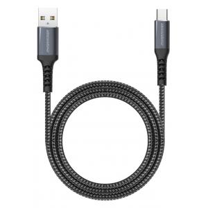 ROCKROSE καλώδιο USB σε USB Type-C Powerline AC, 3A 15W, 1m, μαύρο-μπλε | Αξεσουάρ κινητών | elabstore.gr