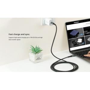ROCKROSE καλώδιο USB Type-C Powerline CC2, 3A 60W, 2m, μαύρο-μπλε | Αξεσουάρ κινητών | elabstore.gr