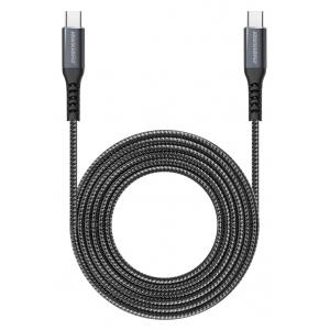 ROCKROSE καλώδιο USB Type-C Powerline CC2, 3A 60W, 2m, μαύρο-μπλε | Αξεσουάρ κινητών | elabstore.gr