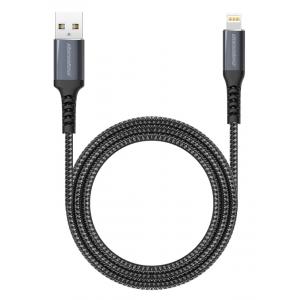 ROCKROSE καλώδιο USB σε Lightning Powerline AL, 3A 15W, 1m, μαύρο-μπλε | Αξεσουάρ κινητών | elabstore.gr