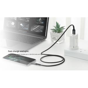ROCKROSE καλώδιο USB σε Micro USB Powerline AM, 3A 15W, 1m, μαύρο-μπλε | Αξεσουάρ κινητών | elabstore.gr