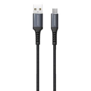ROCKROSE καλώδιο USB σε Micro USB Powerline AM, 3A 15W, 1m, μαύρο-μπλε | Αξεσουάρ κινητών | elabstore.gr