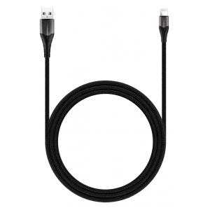 ROCKROSE καλώδιο USB σε Lightning Knight AL, 2.4A 12W, 1m, μαύρο-γκρι | Αξεσουάρ κινητών | elabstore.gr