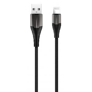 ROCKROSE καλώδιο USB σε Lightning Knight AL, 2.4A 12W, 1m, μαύρο-γκρι | Αξεσουάρ κινητών | elabstore.gr