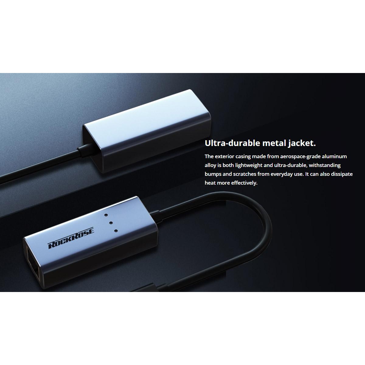 ROCKROSE αντάπτορας Type-C σε Ethernet Infinity E, μεταλλικό, γκρι-μαύρο | eLabstore.gr ROCKROSE αντάπτορας Type-C σε Ethernet Infinity E, μεταλλικό, γκρι-μαύρο | Συνοδευτικά PC | elabstore.gr