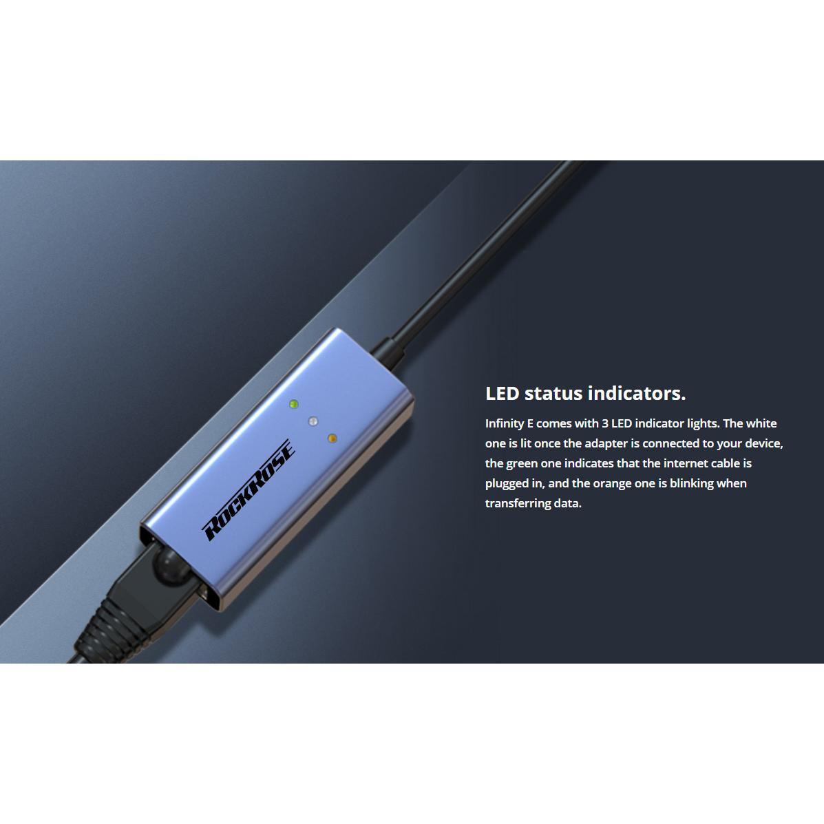 ROCKROSE αντάπτορας Type-C σε Ethernet Infinity E, μεταλλικό, γκρι-μαύρο | eLabstore.gr ROCKROSE αντάπτορας Type-C σε Ethernet Infinity E, μεταλλικό, γκρι-μαύρο | Συνοδευτικά PC | elabstore.gr