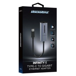 ROCKROSE αντάπτορας Type-C σε Ethernet Infinity E, μεταλλικό, γκρι-μαύρο | eLabstore.gr ROCKROSE αντάπτορας Type-C σε Ethernet Infinity E, μεταλλικό, γκρι-μαύρο | Συνοδευτικά PC | elabstore.gr
