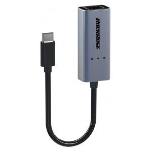 ROCKROSE αντάπτορας Type-C σε Ethernet Infinity E, μεταλλικό, γκρι-μαύρο | Συνοδευτικά PC | elabstore.gr