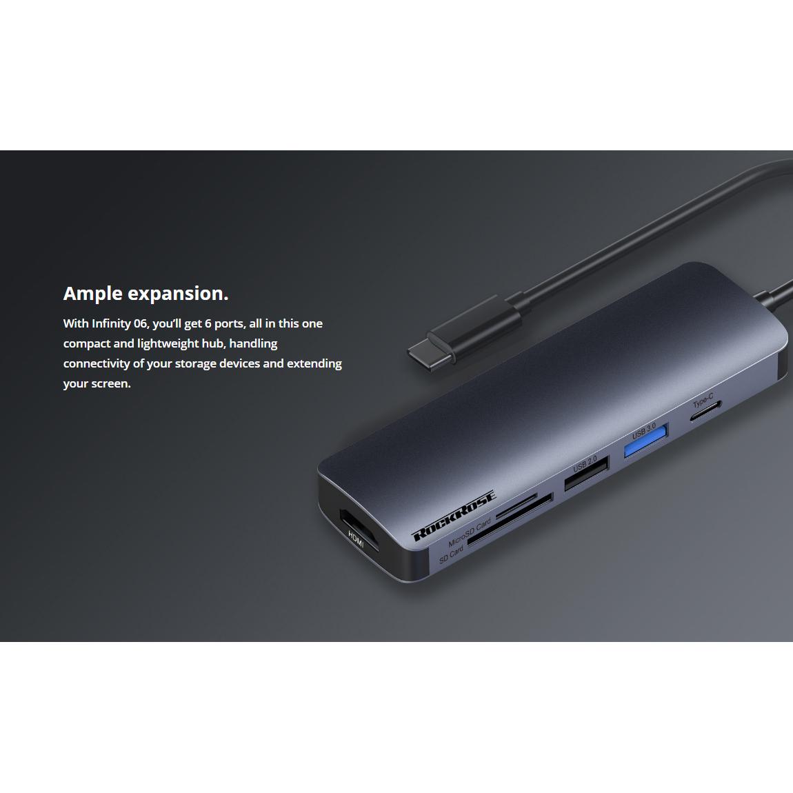ROCKROSE docking station & HUB Infinity 06, Type-C, 6-ports | eLabstore.gr ROCKROSE docking station & HUB Infinity 06, Type-C, 6-ports | Συνοδευτικά PC | elabstore.gr
