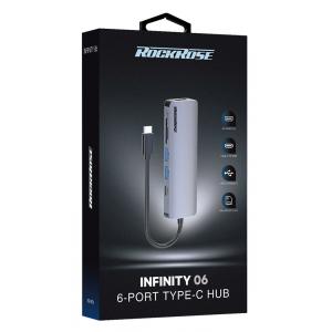 ROCKROSE docking station & HUB Infinity 06, Type-C, 6-ports | eLabstore.gr ROCKROSE docking station & HUB Infinity 06, Type-C, 6-ports | eLabstore.gr