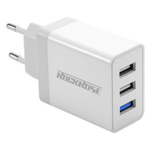 ROCKROSE φορτιστής τοίχου Casa Q3, 3x USB, QC 3.0, 30W, λευκός | Αξεσουάρ κινητών | elabstore.gr