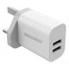 ROCKROSE φορτιστής τοίχου για πρίζα UK Casa A2, 2x USB, 2.4A 12W, λευκός | Αξεσουάρ κινητών | elabstore.gr