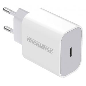 ROCKROSE φορτιστής τοίχου RRTC03EU, USB Type-C, 3A 18W PD, λευκός | Αξεσουάρ κινητών | elabstore.gr