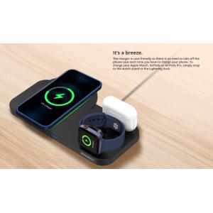 ROCKROSE ασύρματος φορτιστής Airwave Max 3in1, 15W, μαύρος | Αξεσουάρ κινητών | elabstore.gr