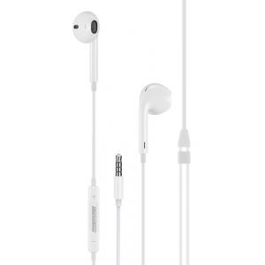 ROCKROSE earphones με μικρόφωνο Solo MC, 3.5mm, 1.2m, λευκά | Αξεσουάρ κινητών | elabstore.gr