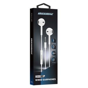 ROCKROSE earphones με μικρόφωνο Solo MC, 3.5mm, 1.2m, λευκά | Αξεσουάρ κινητών | elabstore.gr