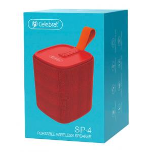 CELEBRAT φορητό ηχείο SP-4, 5W TWS, BT/3.5mm/USB/SD Card, κόκκινο | eLabstore.gr