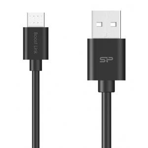 SILICON POWER καλώδιο USB σε Micro USB LK10AB, 2.4A, QC 3.0, 1m, Μαύρο | Αξεσουάρ κινητών | elabstore.gr