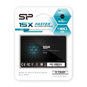 SILICON POWER SSD S55 480GB, 2.5", SATA III, 560-530MB/s, 7mm, TLC | PC & Αναβάθμιση | elabstore.gr