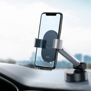 BASEUS βάση smartphone με βεντούζα για αυτοκίνητο SUYL-JY0S, ασημί | Αξεσουάρ κινητών | elabstore.gr