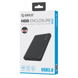 ORICO εξωτερική θήκη για 2.5" HDD 2577U3, USB 3.0, 5Gbps, 2TB, μαύρη | Συνοδευτικά PC | elabstore.gr