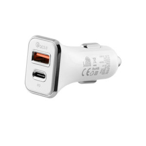 Universal DUAL USB 3.0/Type C Fast Car Charger QC 3.0 40W 5V-7A/9V-4.8A/12V-3.6A Λευκό LCUPD21 Lime | Περιφερειακά | elabstore.gr
