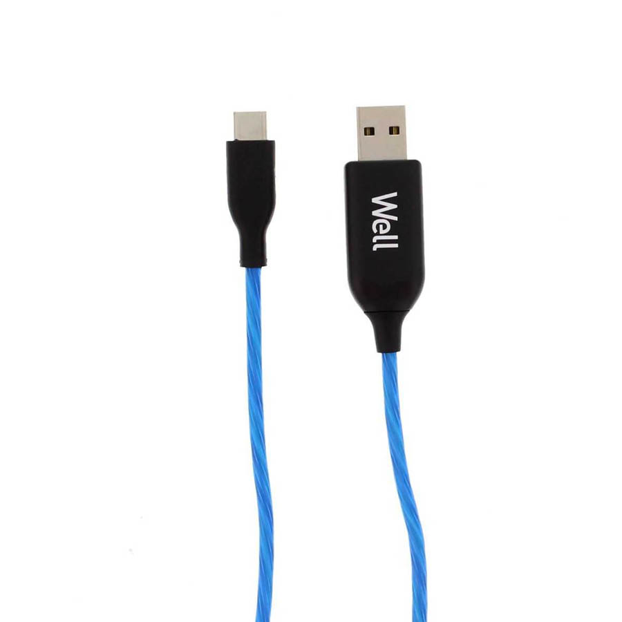 Καλώδιο 3A USB 2.0 σε Type-C Φόρτισης - Data 1m Μπλε Φωτιζόμενο Well USB/USBC-1BE03-WL | eLabstore.gr Καλώδιο 3A USB 2.0 σε Type-C Φόρτισης - Data 1m Μπλε Φωτιζόμενο Well USB/USBC-1BE03-WL | Περιφερειακά | elabstore.gr