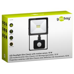 GOOBAY προβολέας με αισθητήρα κίνησης LED 39011, 10W, IP44, μαύρος | Φωτισμός | elabstore.gr