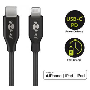 GOOBAY καλώδιο USB Type-C σε Lightning 39424, 7.5W, 1m, μαύρο | Αξεσουάρ κινητών | elabstore.gr
