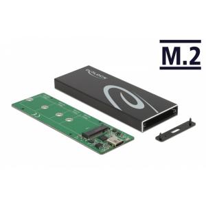 DELOCK θήκη για Μ.2 key B SSD 42003, Type-C, USB3.2 10Gbps, μαύρη | Συνοδευτικά PC | elabstore.gr