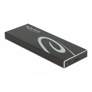 DELOCK θήκη για Μ.2 key B SSD 42003, Type-C, USB3.2 10Gbps, μαύρη | Συνοδευτικά PC | elabstore.gr
