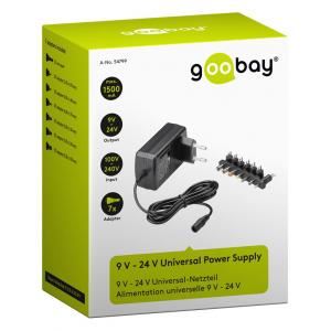 GOOBAY επιτοίχιος φορτιστής 54799, 9V-24V, 24W-1.5A, 7 tips | eLabstore.gr GOOBAY επιτοίχιος φορτιστής 54799, 9V-24V, 24W-1.5A, 7 tips | Τροφοδοσία Ρεύματος | elabstore.gr