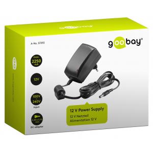 GOOBAY επιτοίχιος φορτιστής 57292, 12V, 27W-2.25A, DC 5.50x 2.10mm | Τροφοδοσία Ρεύματος | elabstore.gr