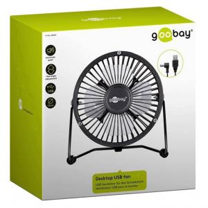 GOOBAY επιτραπέζιος ανεμιστήρας USB 62060, 4", 5V (DC), μαύρος | Οικιακές & Προσωπικές Συσκευές | elabstore.gr