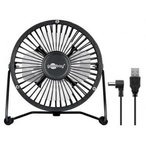 GOOBAY επιτραπέζιος ανεμιστήρας USB 62060, 4", 5V (DC), μαύρος | Οικιακές & Προσωπικές Συσκευές | elabstore.gr
