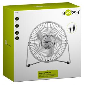 GOOBAY επιτραπέζιος ανεμιστήρας USB 62062, 8", 5 V (DC), ασημί | Οικιακές & Προσωπικές Συσκευές | elabstore.gr