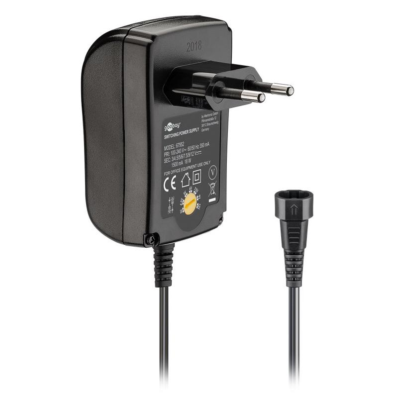 GOOBAY επιτοίχιος φορτιστής 67952, 3V-12V, 18W-1.5A, 6 tips | eLabstore.gr GOOBAY επιτοίχιος φορτιστής 67952, 3V-12V, 18W-1.5A, 6 tips | Τροφοδοσία Ρεύματος | elabstore.gr