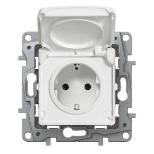 LEGRAND πρίζα 2Π+Τ με κάλυμμα 764532, λευκή | Εργαλεία | elabstore.gr