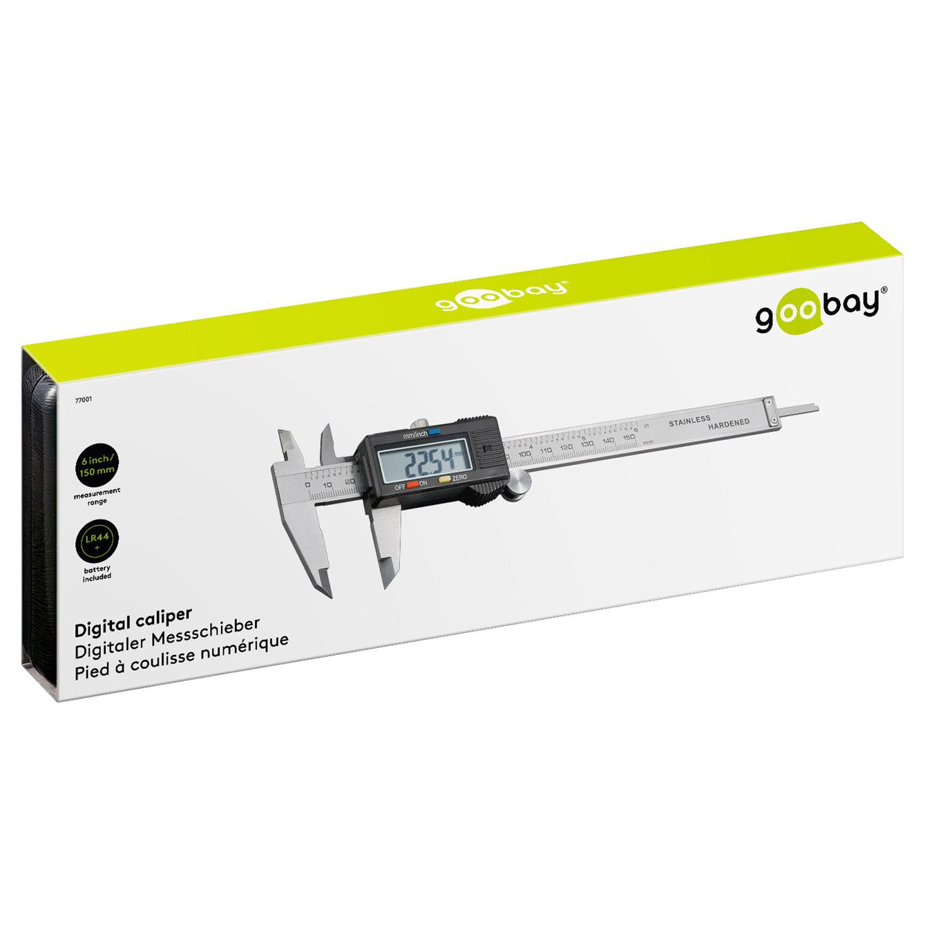 GOOBAY ψηφιακό παχύμετρο 77001, 150cm/6", ασημί | eLabstore.gr GOOBAY ψηφιακό παχύμετρο 77001, 150cm/6", ασημί | Εργαλεία | elabstore.gr
